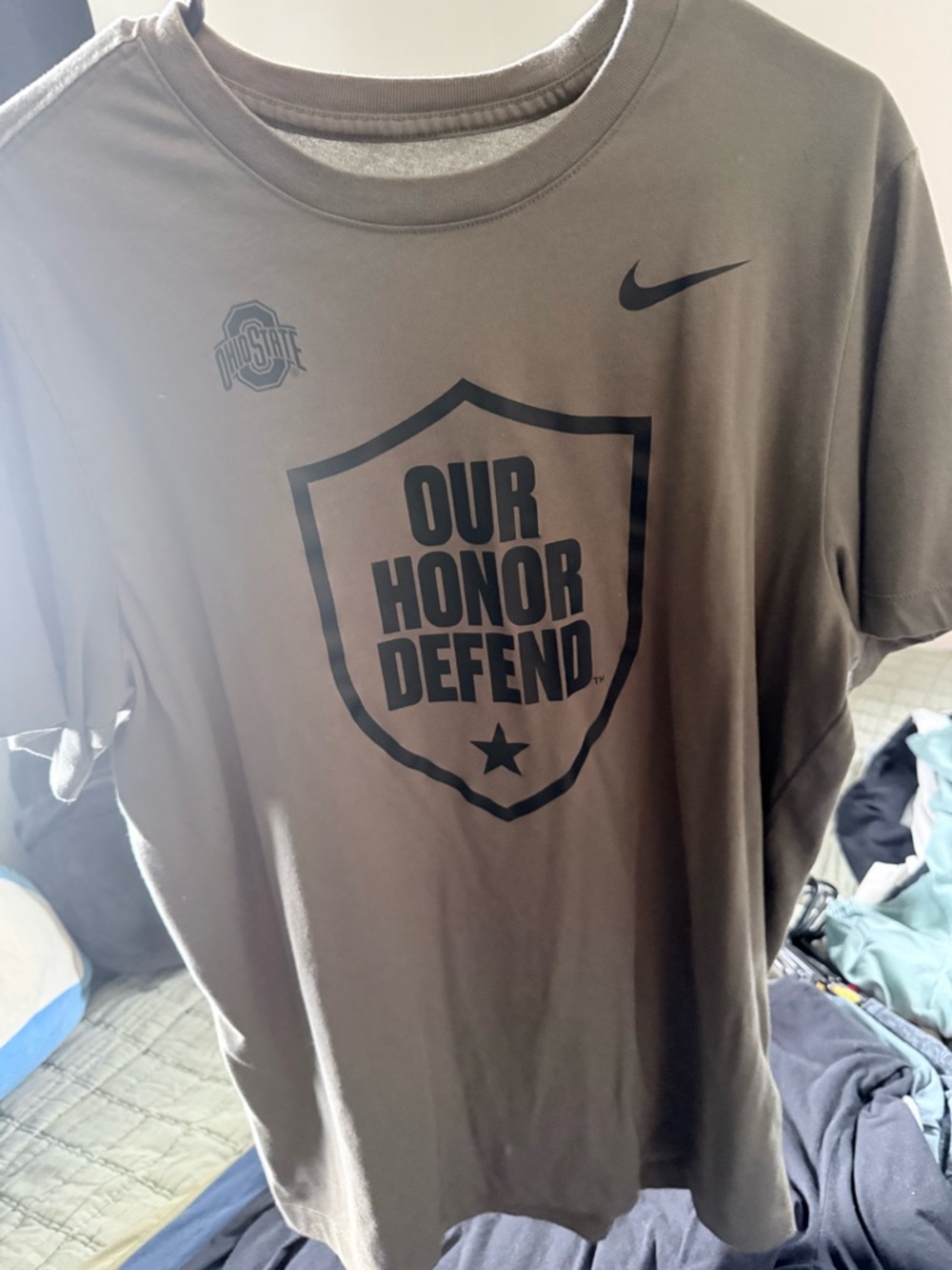Nike Olive Green "Our Honor Defend" Short Sleeve Tee